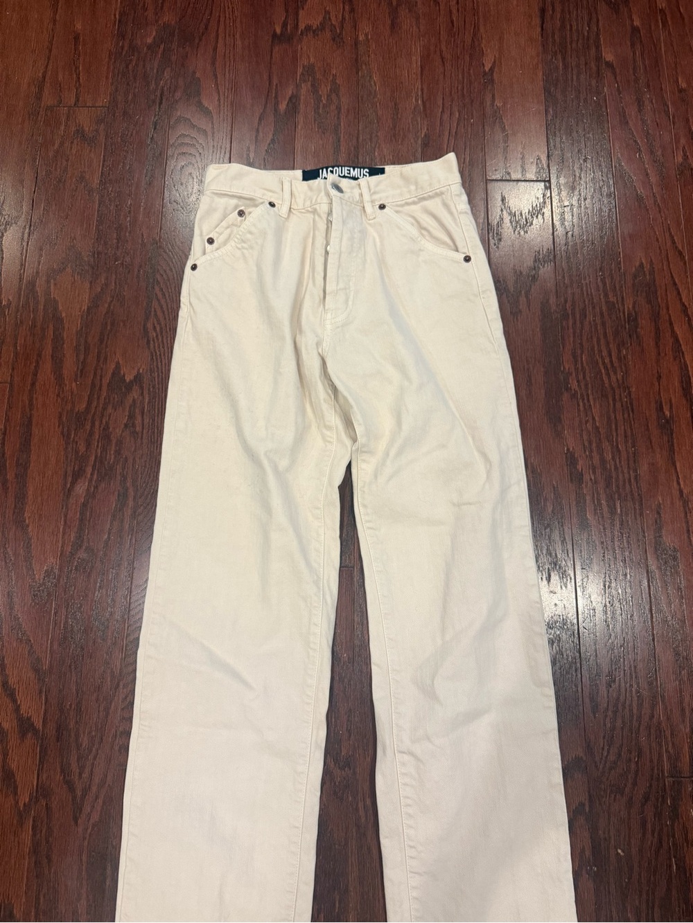 Jacquemus Cream Straight-Leg Jeans